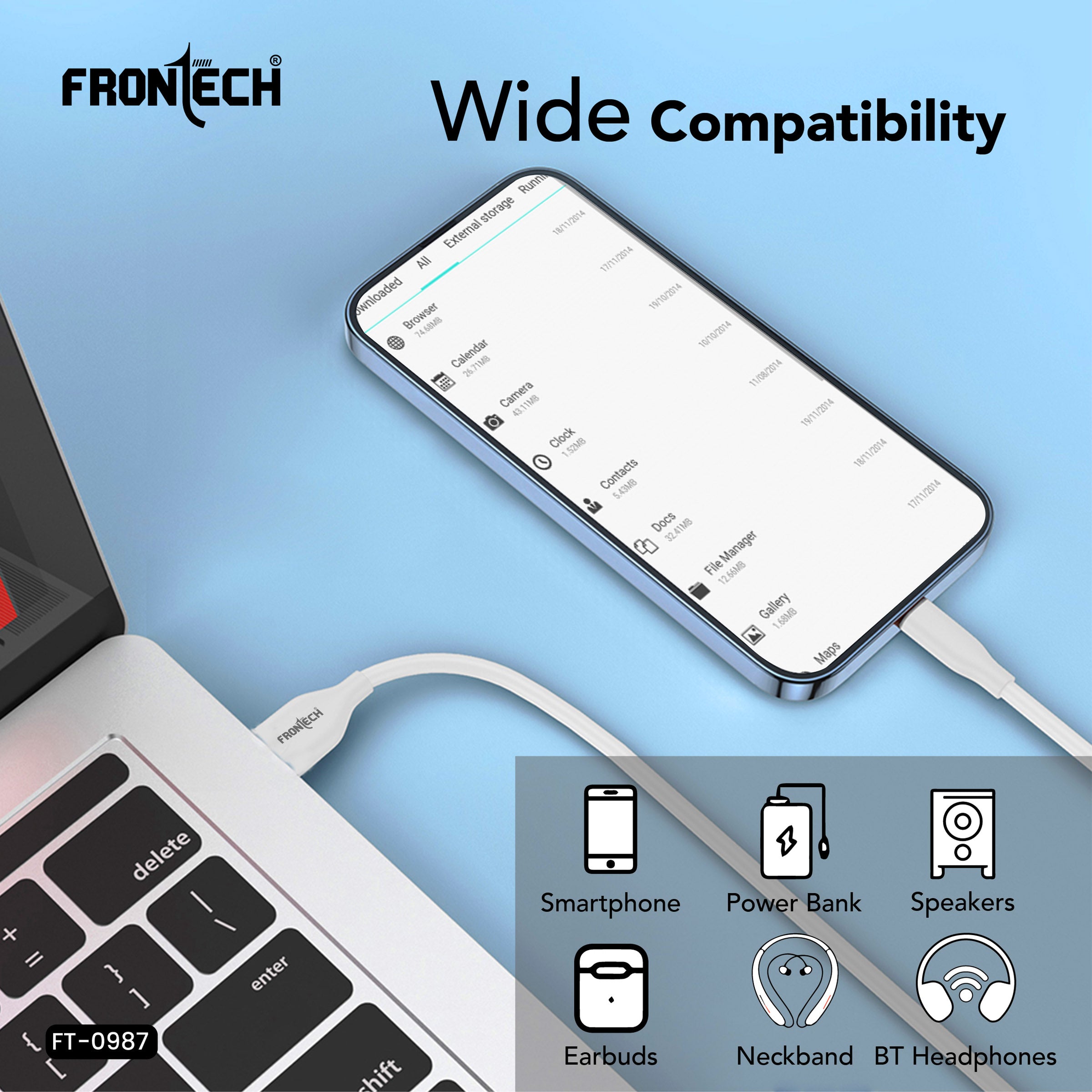 Frontech 44W FC Charger with Type-C Cable | Fast Charging Adapter with Smart Chip & Multi-Protection for Smartphones & Tablets(FT-0987) Frontech 44W FC Charger with Type-C Cable | Fast Charging Adapter with Smart Chip & Multi-Protection for Smartphones & Tablets(FT-0987)